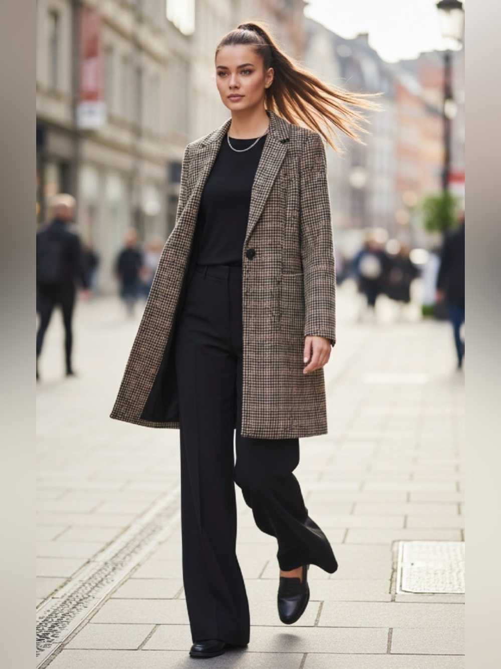 (#29) ONLY Wool Check Coat